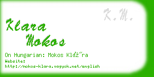 klara mokos business card